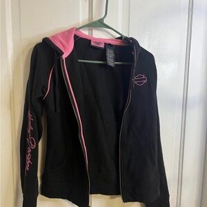 Harley-Davidson Black and Pink Women's Sweater